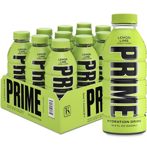CASE OF PRIME Hydration Drink By Logan Paul x Ksi! Lemon Lime 🍋 12 Pack