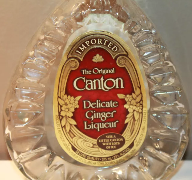 Canton Delicate Ginger Liqueur Empty Clear Bottle 375ml Imported 2