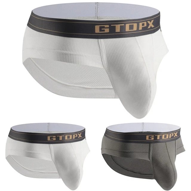 Breathable Mens Brief Underwear Sexy Big Pouch Sport Solid Underpants Modal Slip