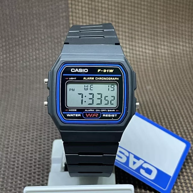 Casio F-91W-1D klassische Retro-Basic-leichte digitale Sport-Unisex-Uhr F91W