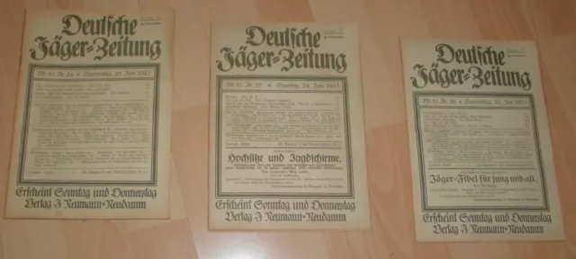Encuentro en el ático 3x periódico de la asociación de cazadores alemanes nr24/25/26 cuaderno neumann 1923 antiguo