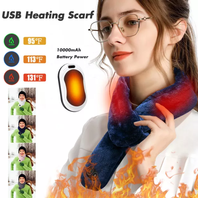 USB Electric Heating Scarf Washable Neck Warmer Heating Neck Cover Man/Woman UK