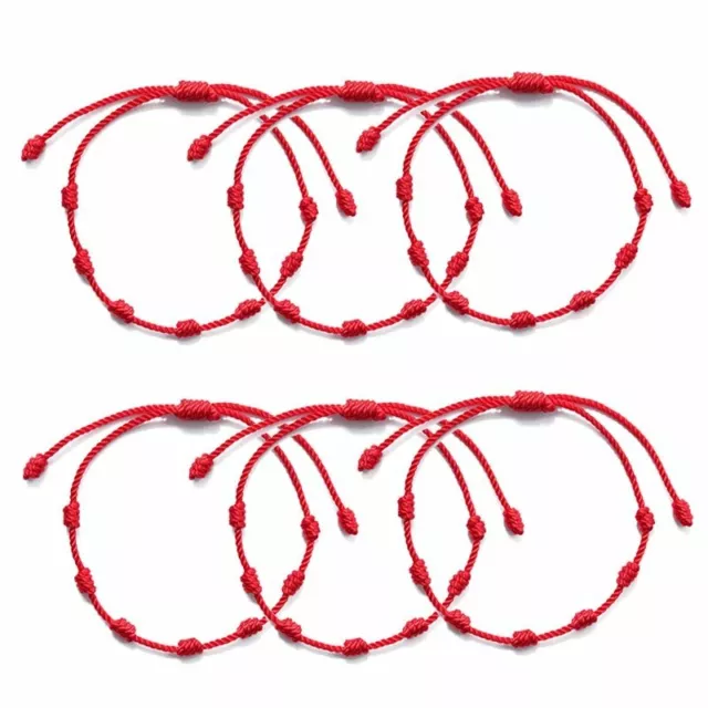 10pcs 7 Knots Red Rope Bracelet Protection Lucky Amulet for Success Wholesale