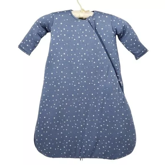 NWT Gunamuna Bamboo Star Blue Wonder Zip It! Long Sleeve Sleep Bag 3-9 Months