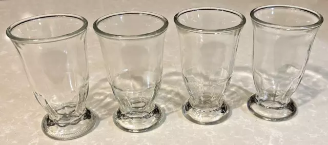Lot of 4 Vintage 1950's / 1960's Sau Sea 3 7/8" Shrimp Cocktail Glasses, XMAS