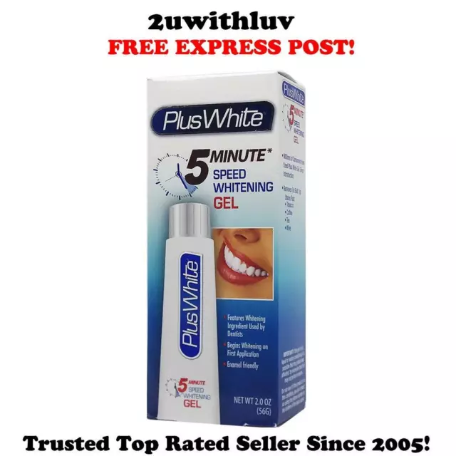 Plus White 5 Minute Speed Teeth Whitening Gel 56G **Free Express Post**