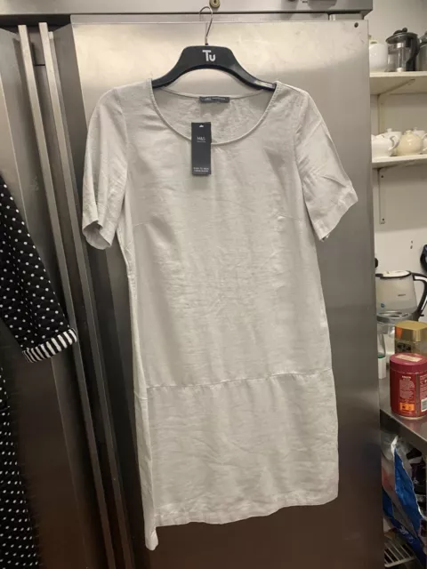 BNWT Pale Grey Linen Mix Utility Dress -