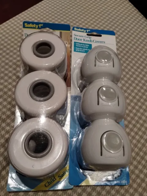 Safety 1st, 23518 White Secure Grip Door Knob Covers 2 Sets of Three New Sealed