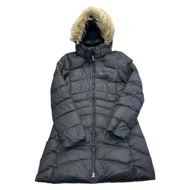 Marmot 700 Down Fill Jacket Puffer Hooded Outdoor Brown Womens Small