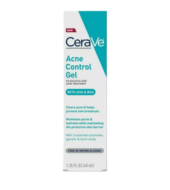 CERAVE ACNE CONTROL Gel 2 Salicylic Acid Acne Treatment 1.35oz/40ml