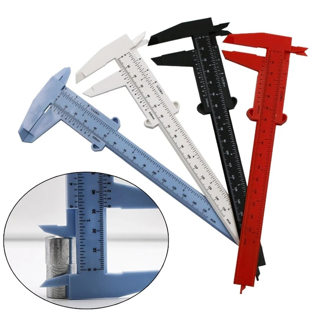 0-150mm Vernier Calipers Double Rule Scale Plastic Depth Height Measure-Tool