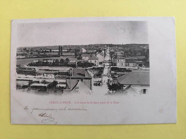 cpa 58 - CERCY LA TOUR in 1902 (Nièvre) L'Avenue de la GARE taken from the TOWER