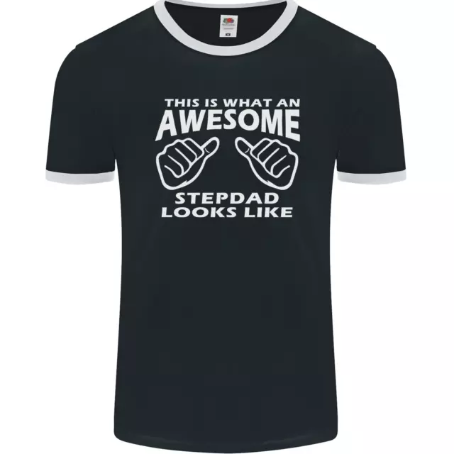 Awesome Stepdad Funny Fathers Day Step Dad Mens Ringer T-Shirt FotL