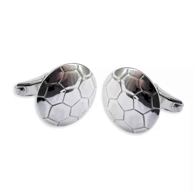 NEW Football Cufflinks & Gift Box 925 Solid Sterling Silver UK HM 12x12x15mm