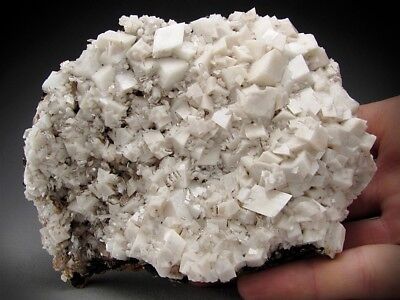 Hemimorphite on Calcite Crystals Ojuela Mine Mexico