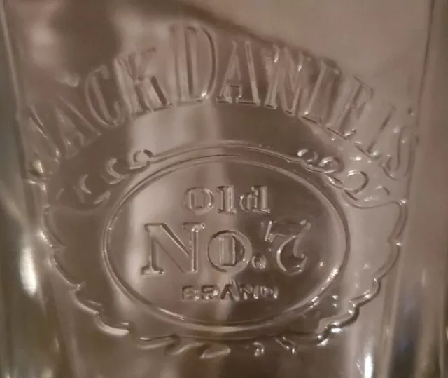 Jack Daniel's Old No 7 (SET OF 2) Heavy Whiskey Glasses w/ EMBOSSED DESIGN 8oz 3