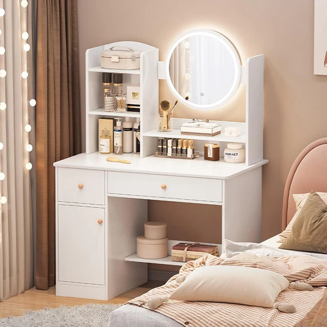 Video su Qual è Tavolo da trucco bianco con cassetti e specchio, mobiletto per trucco con luce
