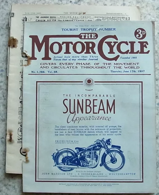 The MOTOR CYCLE Magazine 17 Jun 1937 TT NUMBER   COVENTRY EAGLE 500