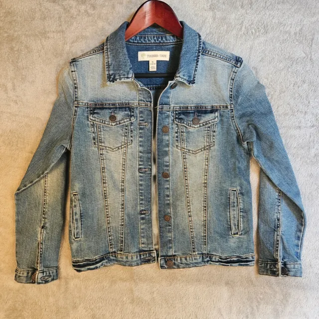 Tucker + Tate Nordstrom Denim Jeans Jacket Distressed Blue Girls Size XL 14/16