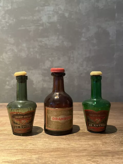 Vintage Drambuie Prince Charles Edward’s Liqueur & Cherry Brandy Bottles Empty