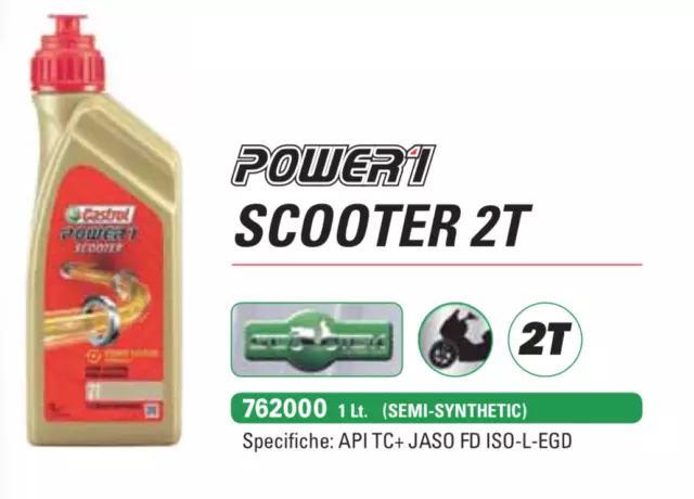 Castrol POWER 1 Full Synthetic 10W-30 1L Scooter Engine Oil 2T