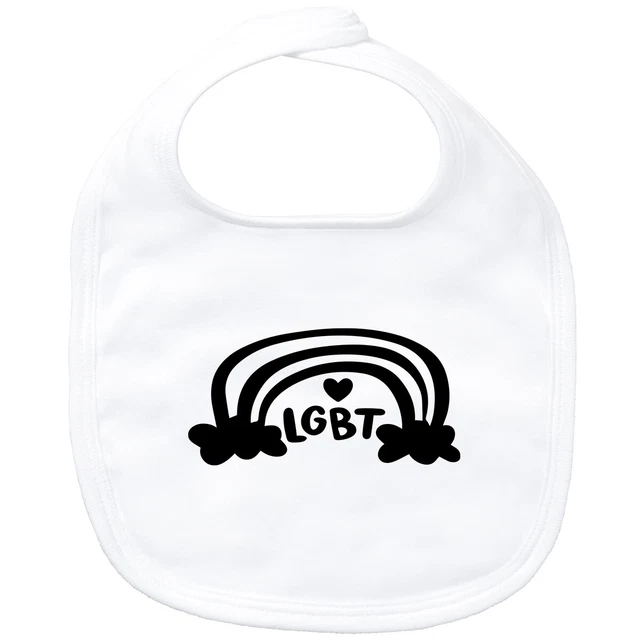 Bavaglino bambino LGBT arcobaleno cuore idea regalo souvenir compleanno Natale