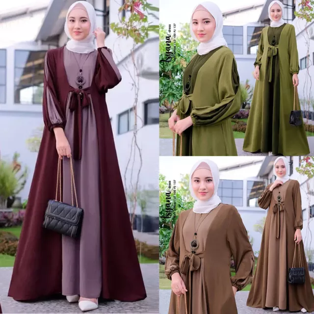 Women Prayer Dress Muslim Islamic Hijab Abaya Khimar Jilbab Kaftan Long Dress 、