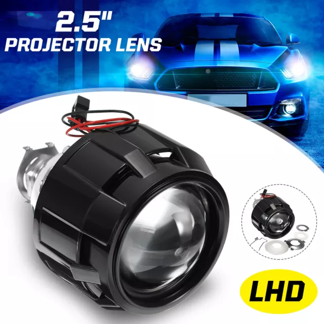 2.5" Bi-Xenon HID Projector Len LED Headlight Hi/Lo Projector Angel Eye H1 H4