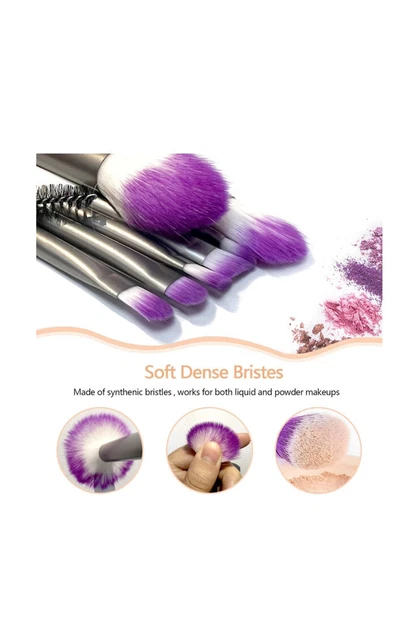 Pennelli Trucco Make-up Professionali Set 8 Pezzi Viola 6