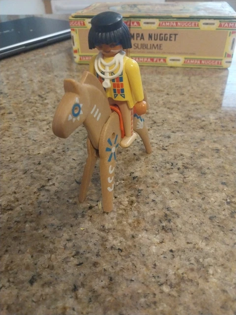 Playmobil Geobre Native American Figure and Brown Horse