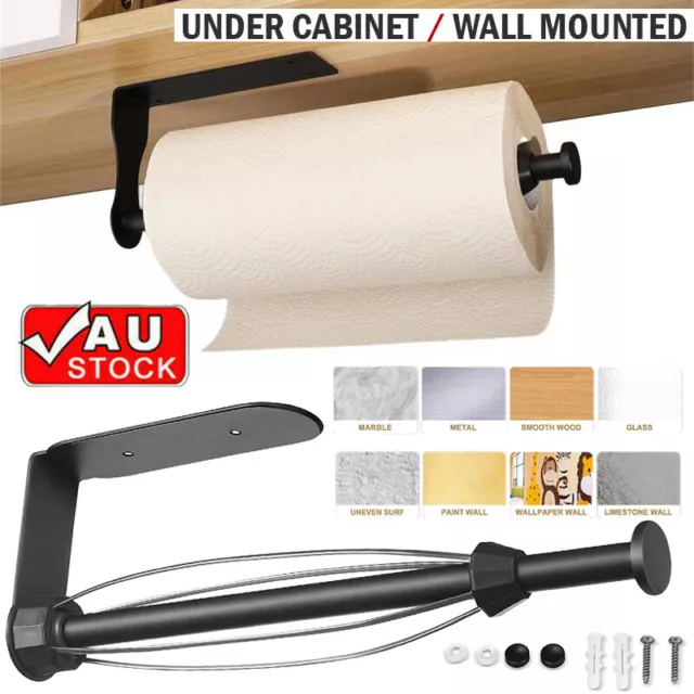 Paper Towel Holder Kitchen Bathroom Wall Mount Tissue Roll Hanger Self-Adhesive