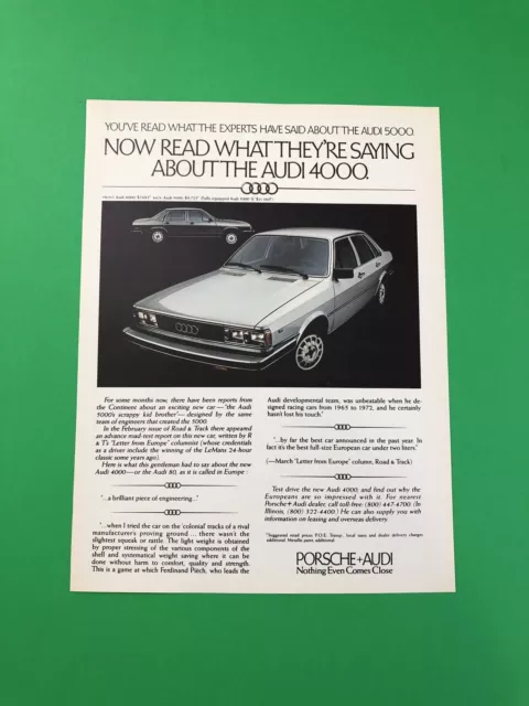 1979 1980 Audi 4000 5000 Vintage Original Print Ad Advertisement Printed