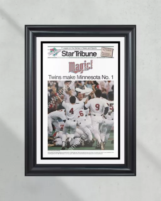 1987 Minnesota Twins World Series Champions Framed Front Page Newspaper Print