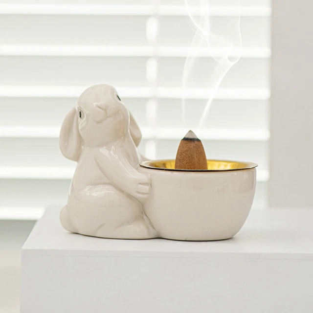 Yundu Porte-Bagues Céramique Lapin – Support Mignon Pour Bagues De Fiançailles & Mariage, Décoration Preppy Chambre, Cadeau Adorable Pour Femme