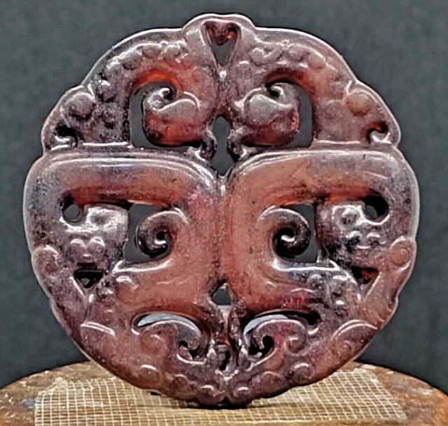 Antiguo Colgante Escultura de viejo Jade Hetian Ave Fénix Artesanía China