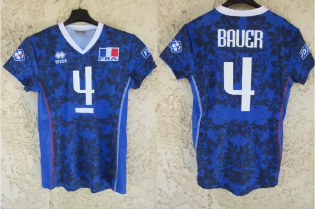 Maillot équipe de FRANCE volley-ball porté Christina BAUER n°4 ERREA worn shirt