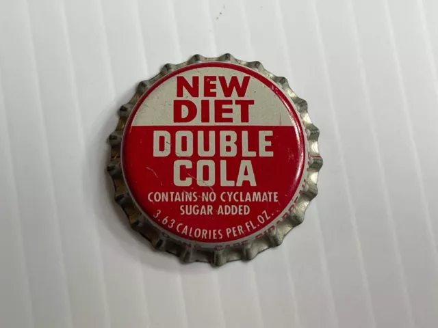 Vintage New Diet Double Cola Soda Bottle Cap *Cork Back* (Red / White In Color)