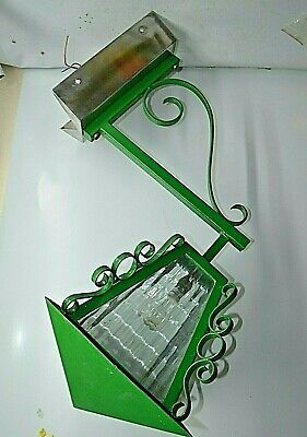 Ancienne Lanterne D Exterieur Vitrail Fer Forge Lampe Applique Suspension Lustre