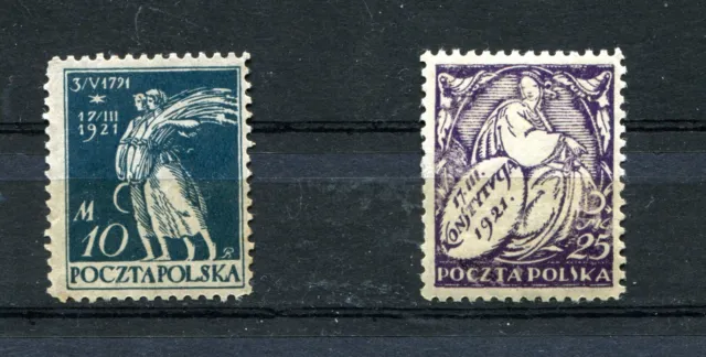 Briefmarken, Polen, Polska, Konstytucja, Fi.132+133, 1921, ungebraucht