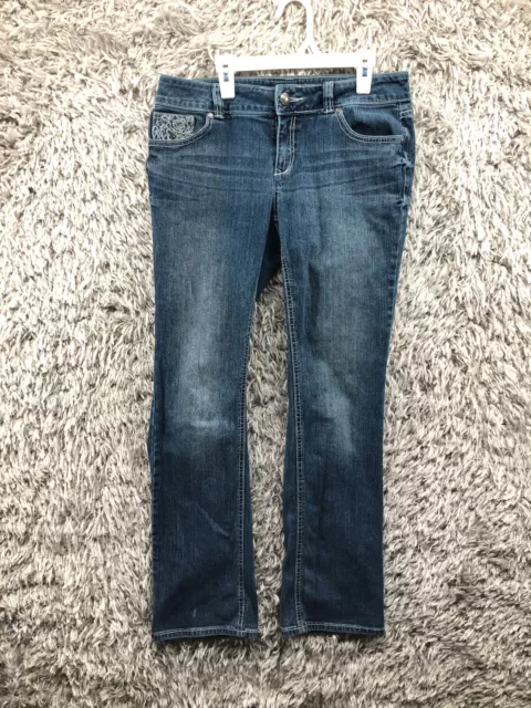 Apt. 9 Baby Boot Jeans Size 6 Womens Mid Rise Dark Wash Blue Denim Modern Fit