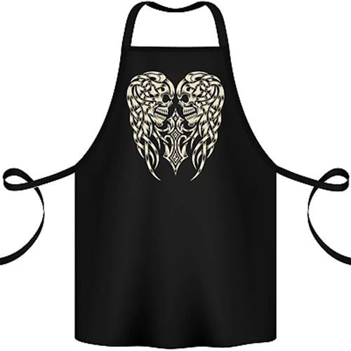 Angel Skull Wings Motorcycle Biker Cotton Apron 100% Organic