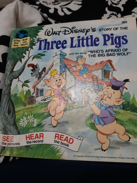 WALT DISNEY STORY of the Three Little Pigs Read Along Book And Record ...