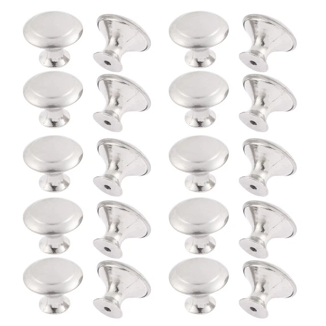 Bouton meubles porte tiroirs poignées en métal pour porte couleur argent 28mm 20
