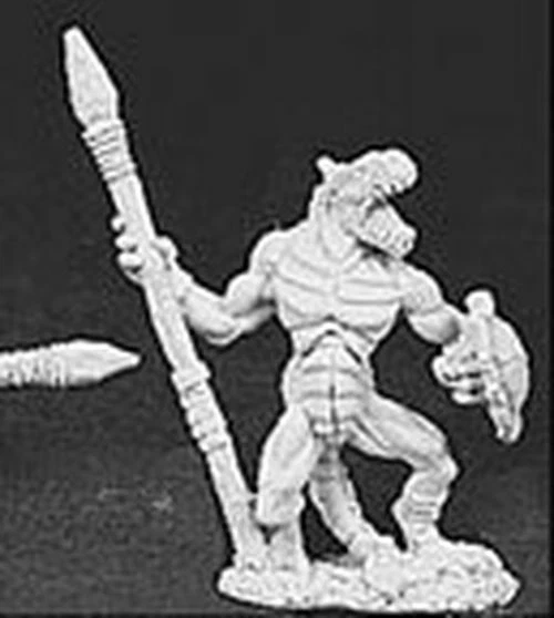 Reaper Bones Miniature: Men Lizard Spear - Lizardman Figure For RPG/Wargames (77154)