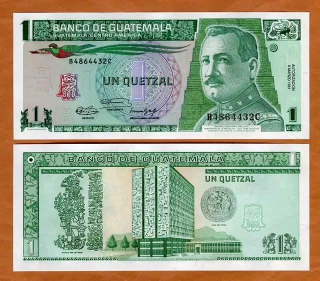 Guatemala, 1 Quetzal, 6-3-1991, P-73, UNC