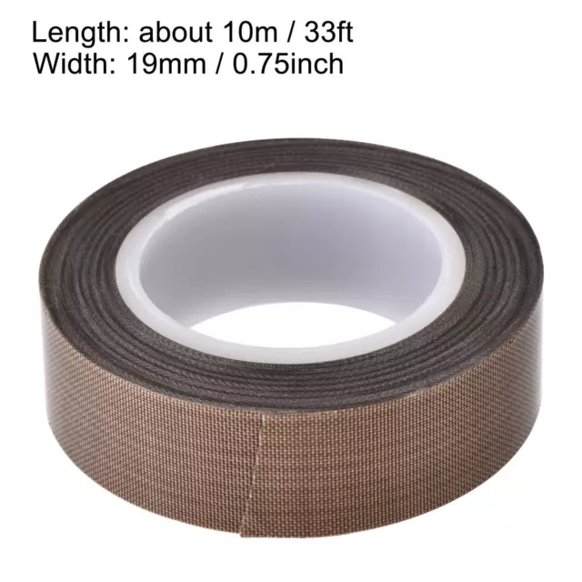 High Temperature Tape PTFE Film Adhesive Tape 19mm Width 10m 33ft Length Brown 2