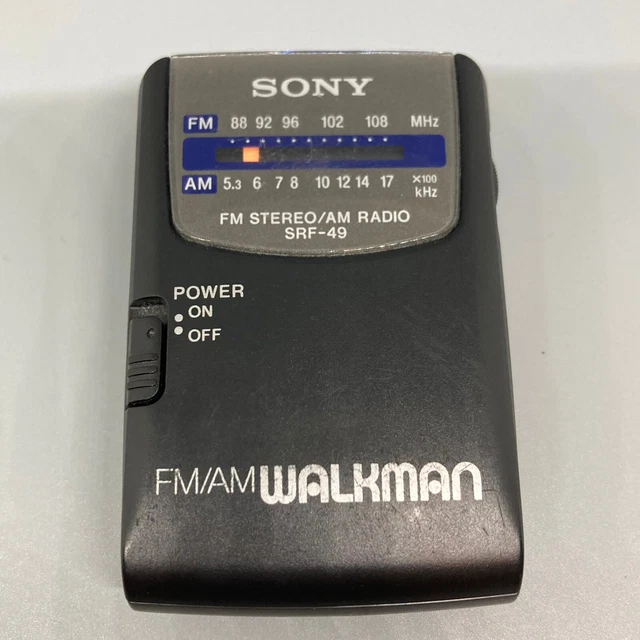 SONY WALKMAN FM/AM Portable Radio SRF49 Pocket Size With Belt Clip