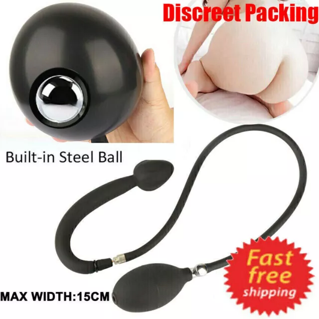 Extra Large Inflatable-Male-Men-Prostate-Anal-Butt-Plug-Massagers-Toy-Lubricant