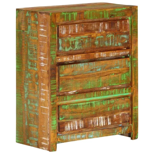 Vidaxl Cassettiera Multicolore 60x33x75 cm Legno Massello di Recupero