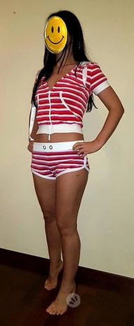Tuta per donna/ragazza in ciniglia, a strisce, 3 pezzi, by BLUGIRL FOLIES, Tg.40